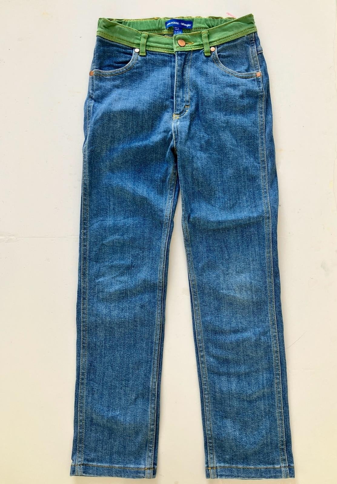 Mini Rodini Wrangler spijkerbroek 140, Ophalen, Zo goed als nieuw, Jongen of Meisje, Broek