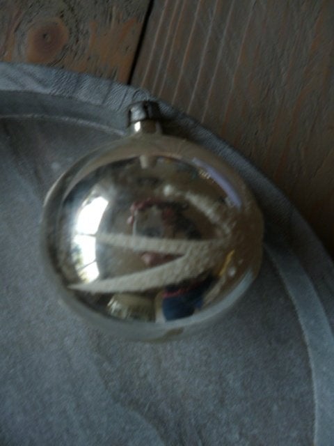Vintage kerstbal ster zilver 26, *, Gebruikt, *, Ophalen of Verzenden