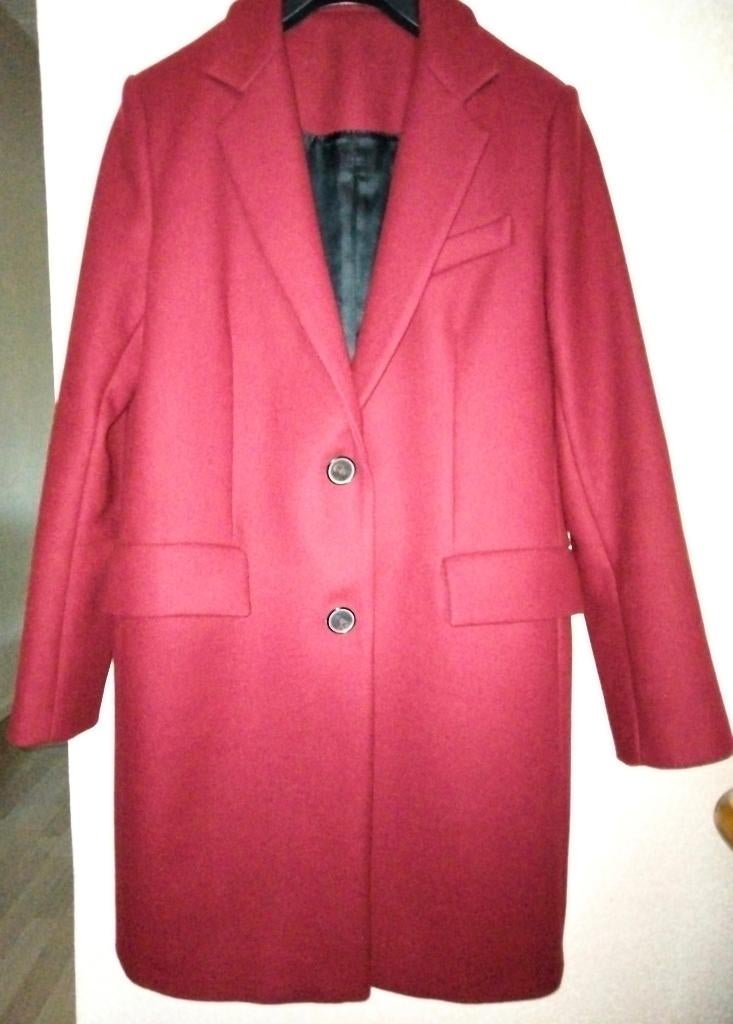 Dames mantel, Kleding | Dames, Jassen | Winter, Ophalen of Verzenden, Zo goed als nieuw, Maat 38/40 (M), Rood