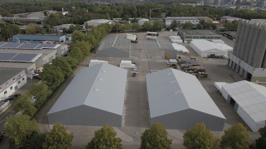 6500m2 5 loodsen / 1 tent loods, Ophalen, Nieuw, Overige metalen