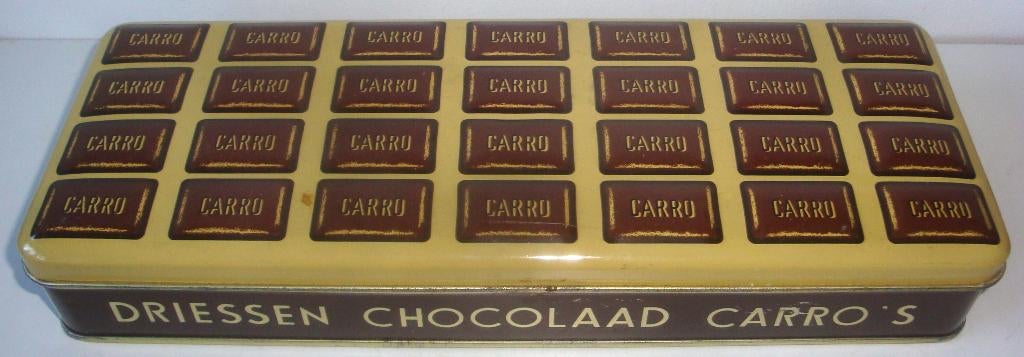 Blik Driessen Rotterdam Chocolaad Carro's Netto ½ Ko, in net, Verzamelen, Blikken, Ophalen of Verzenden, Zo goed als nieuw, Overige