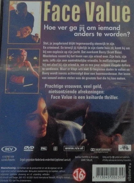 Face Value Dvd Pal Ned Ondertiteling Eng Audio, Inclusief DVD, Verzenden, Zo goed als nieuw, Vanaf 12 jaar