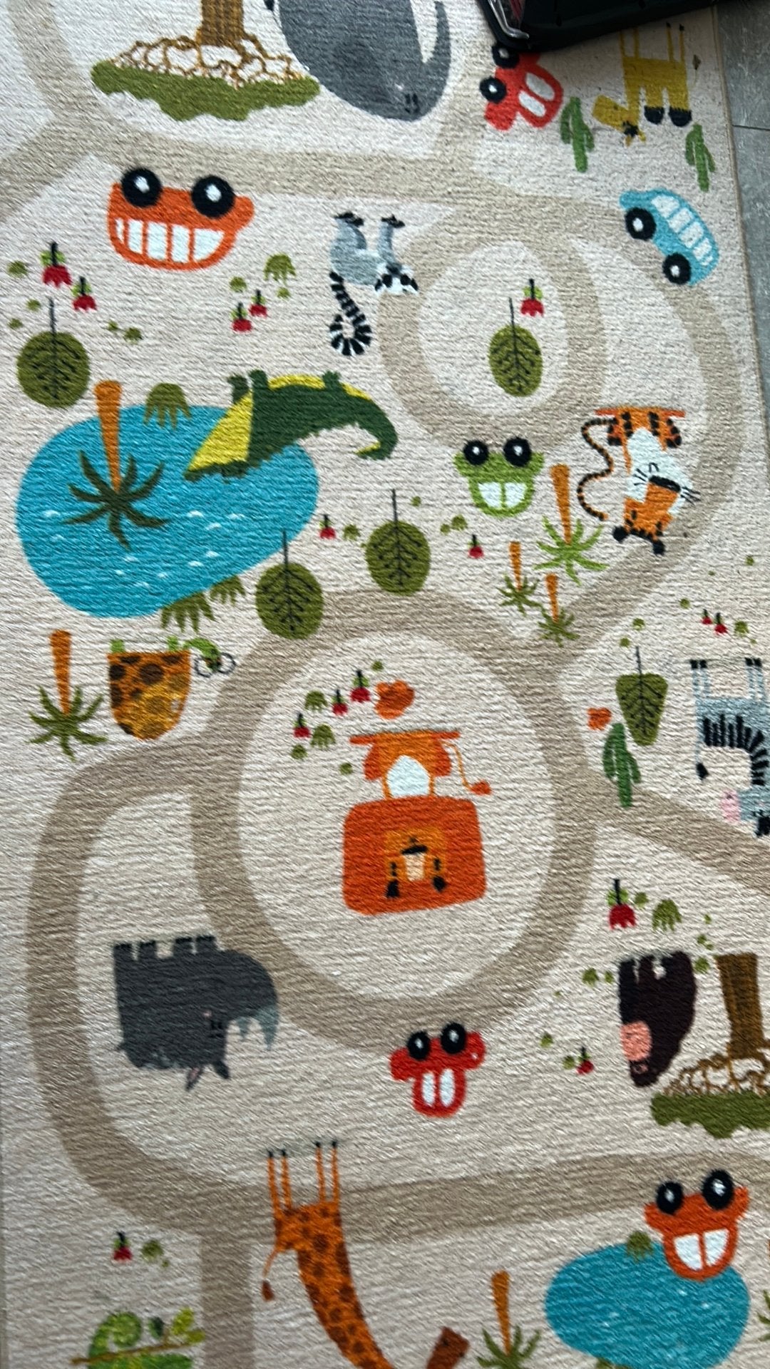 Happy Life Kindertapijt Jungle Safari 80x150 cm, Ophalen, Gebruikt, 100 tot 150 cm, Beige