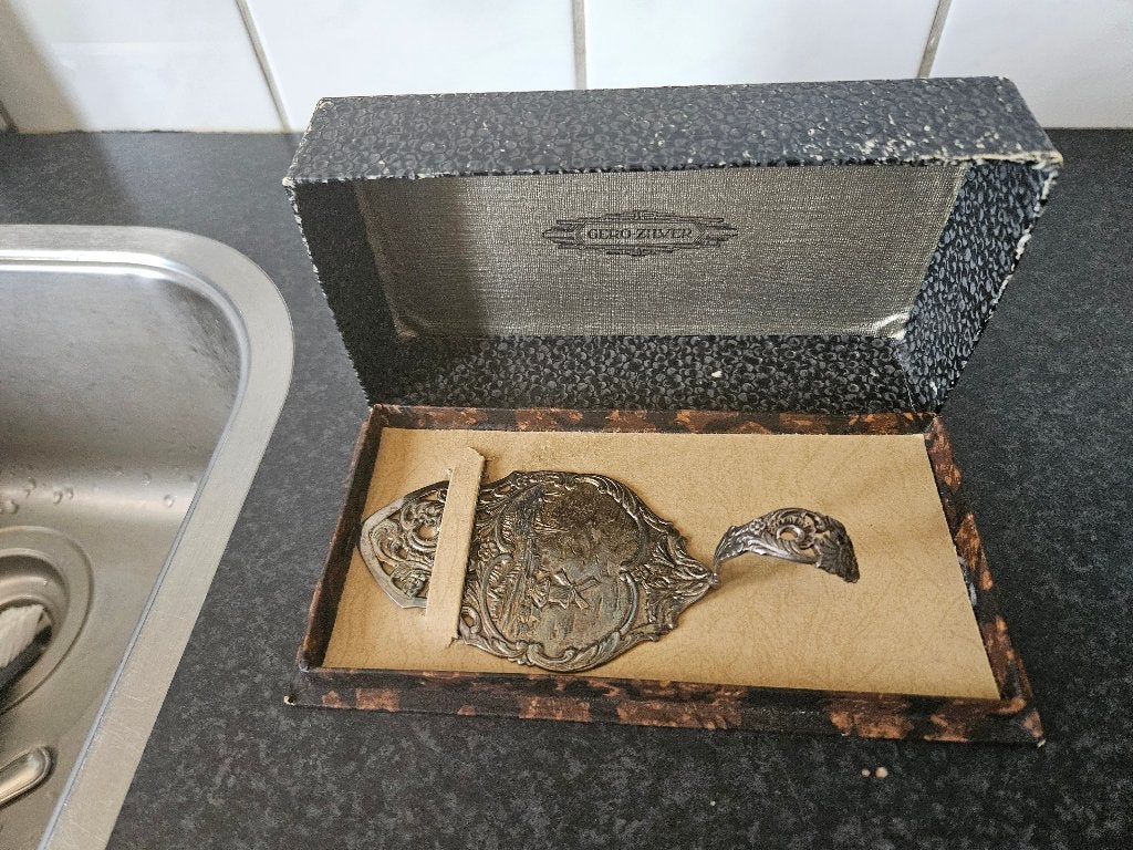 Prachtige antieke zilveren taartschep., Ophalen of Verzenden