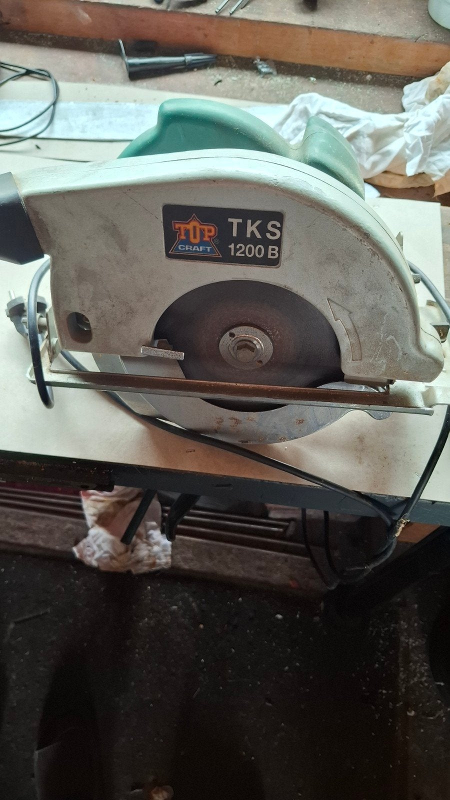 Top Craft TKS 1200 B Cirkelzaag - Krachtig en Betrouwbaar, Gebruikt, Cirkelzaag, 600 tot 1200 watt, Ophalen of Verzenden