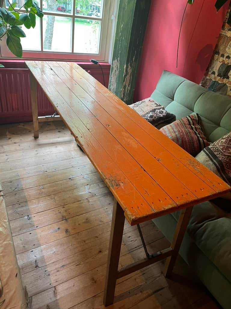 Berlin klaptafel oranje, Ophalen, 50 tot 100 cm, Zo goed als nieuw, Vijf personen of meer