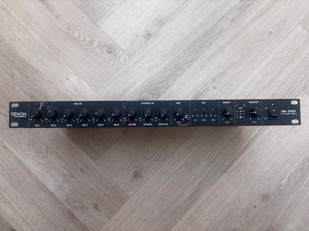 Denon DN-312X rackmixer, Ophalen of Verzenden, Gebruikt, 10 tot 20 kanalen, Microfooningang