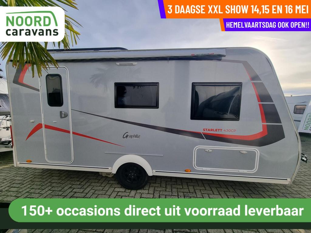 STERCKEMAN STARLETT GRAPHITE 430 CP ZAKLUIFEL + MOVER + GFK, Caravans en Kamperen, Caravans, Sterckeman, Bedrijf, 750 - 1000 kg