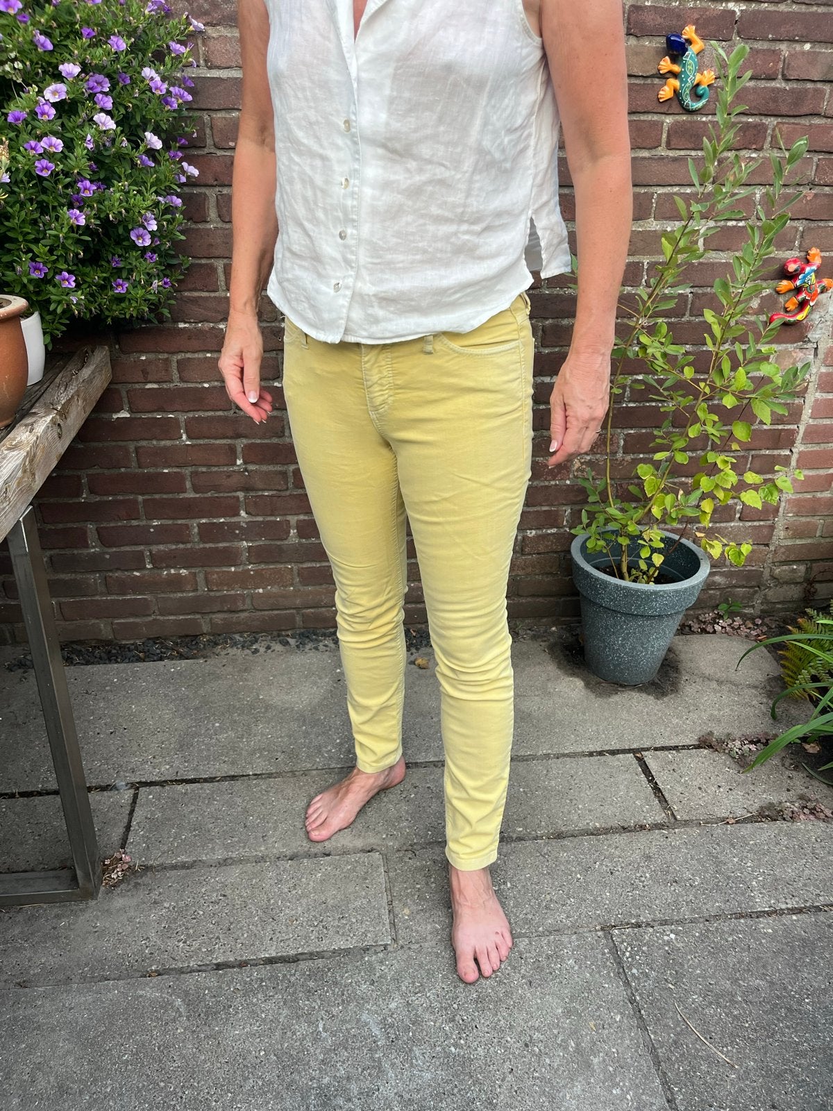MAC Skinny Roll On Jeans - Geel (Maat 38/40 (M)), Maat 38/40 (M), Geel, Ophalen of Verzenden, Zo goed als nieuw