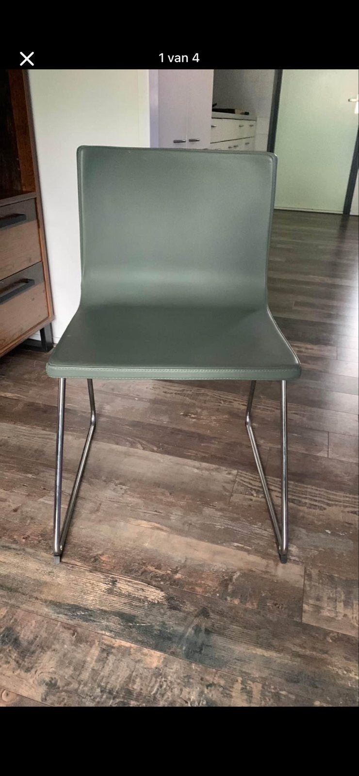 IKEA Bernhard eetkamerstoel, groen, Huis en Inrichting, Stoelen, Ophalen, Gebruikt, Overige kleuren, Metaal