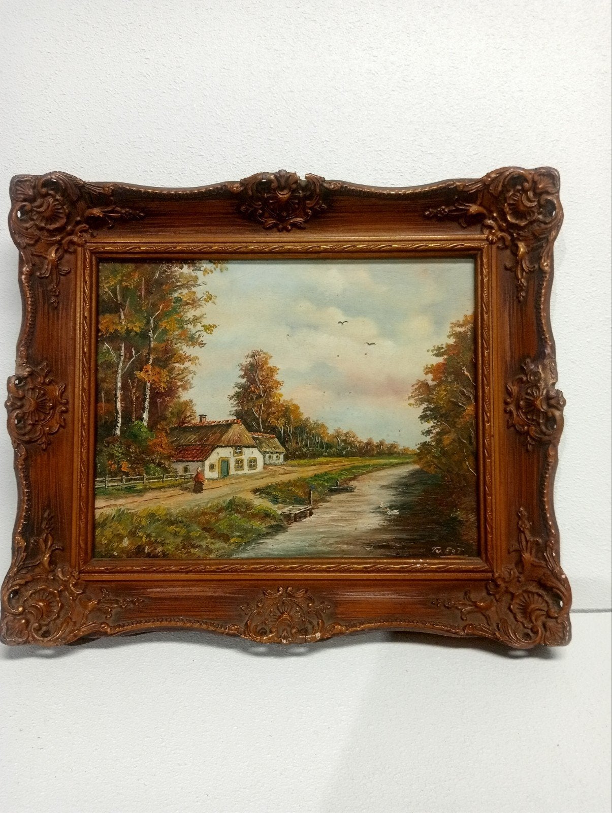 "Herfstgloed aan de vliet", Ophalen of Verzenden