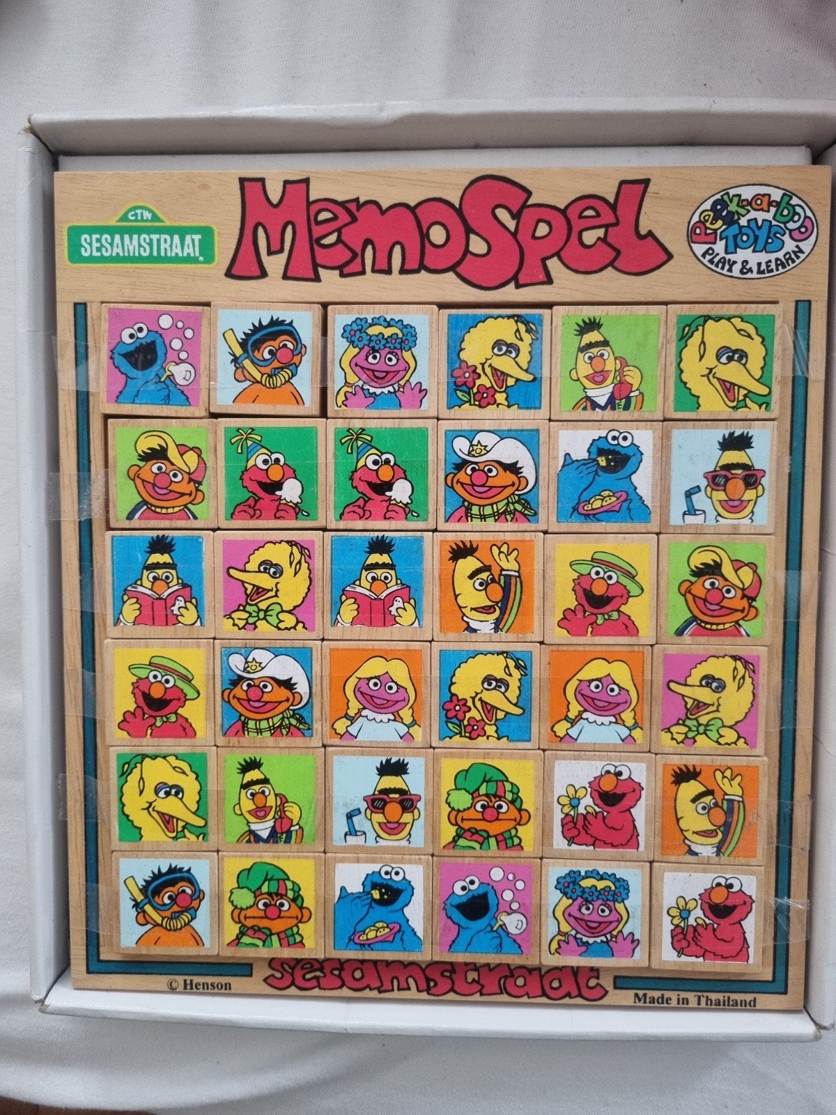 Sesamstraat, Memory spel, hout, Ophalen, Zo goed als nieuw