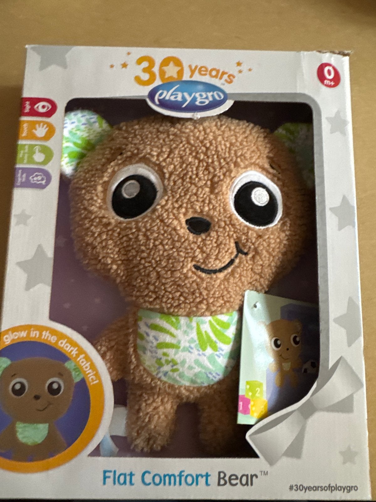 Playgro Flat Comfort Bear - Glow in the Dark Knuffel, Ophalen of Verzenden, Nieuw, Overige typen, Met licht