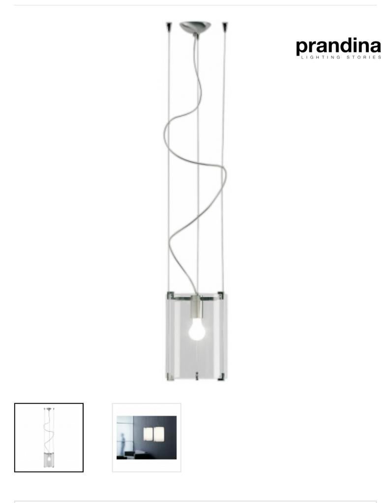 Prandina CPL S1/S11 hanglampen, Ophalen, Zo goed als nieuw, Glas, 75 cm of meer