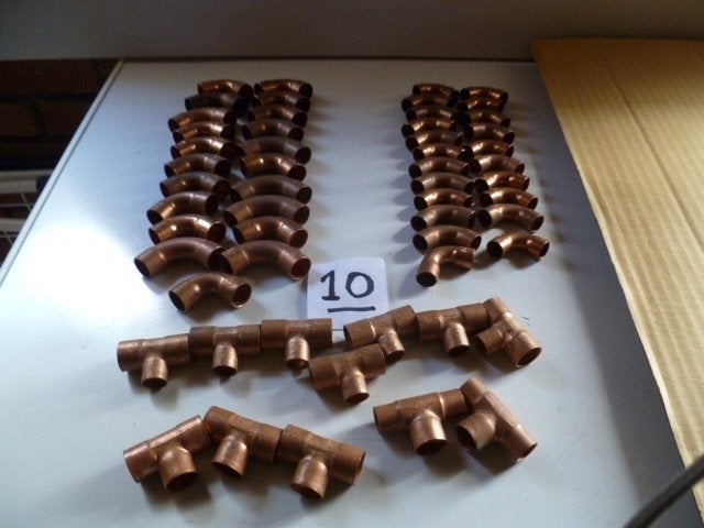 ROOD KOPER SOLDEER FITTINGS VAN 15 EN 12 MM, Ophalen