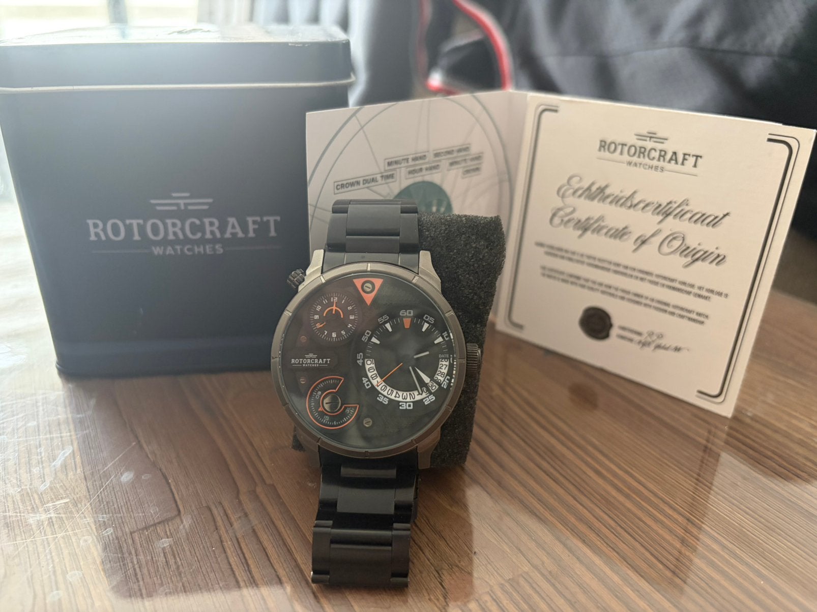Rotorcraft horloge, Ophalen of Verzenden, Zo goed als nieuw, Staal, Overige merken