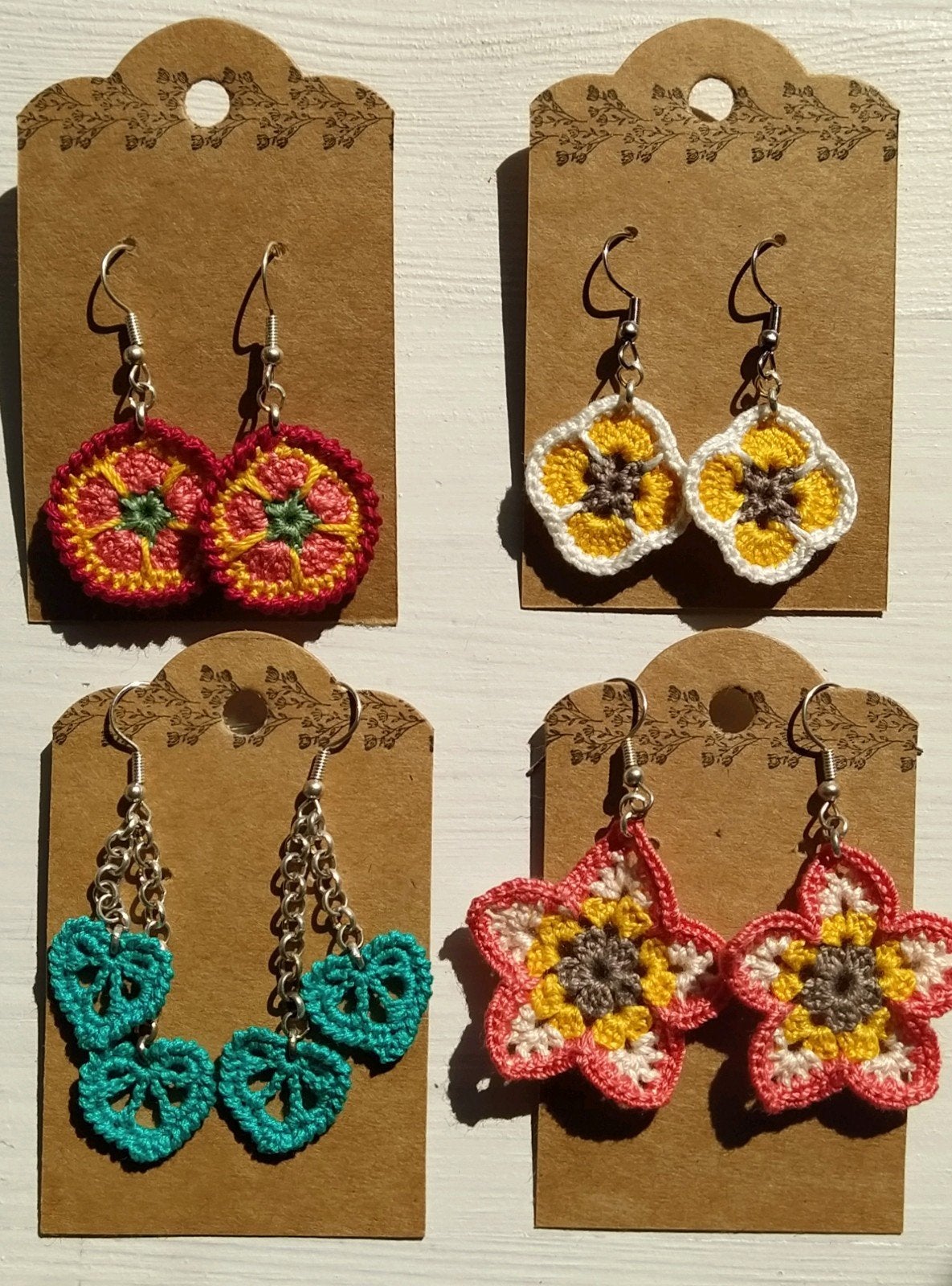 Gehaakte oorbellen nieuw, Ophalen of Verzenden, Nieuw, Overige materialen, Hangers