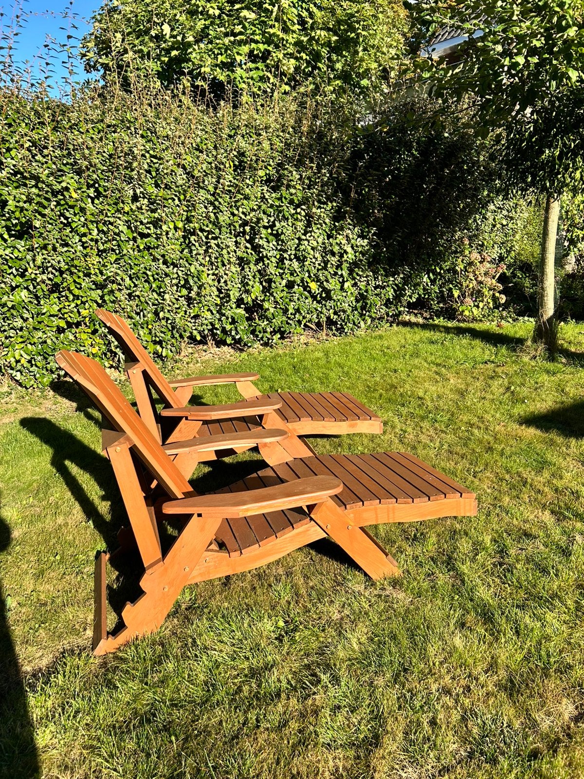 Twee cederhouten Adirondeck stoelen, Tuin en Terras, Ophalen, Hout