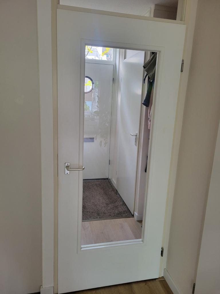binnendeur met glas, Ophalen of Verzenden, Glas, Binnendeur, 200 tot 215 cm