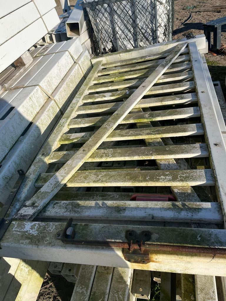 Kunststof hekwerk - ca. 50 meter, Tuin en Terras, Tuinhekken en Hekwerk, Ophalen, Gebruikt, Kunststof, Overige typen