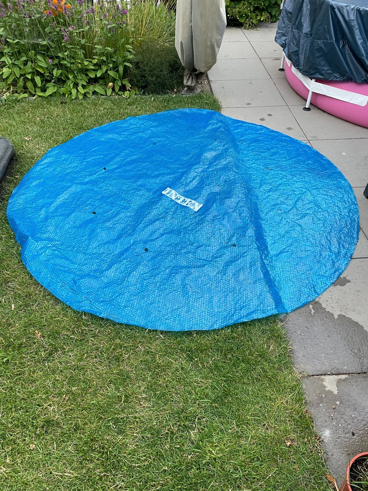 Rond zwembad afdekzeil - blauw, Tuin en Terras, Zwembaden, Ophalen, Overige typen, Rond, Zo goed als nieuw