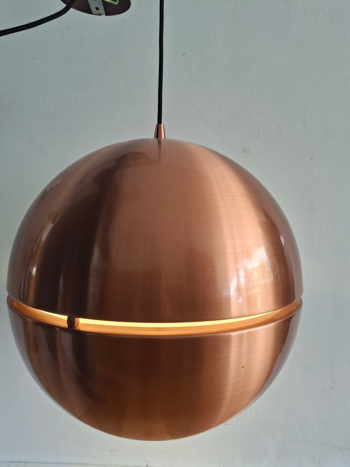 Zuiver Koperen lamp hanglamp Space Age - 40 cm *, Ophalen, Gebruikt, 50 tot 75 cm, Vintage, Retro, Mid-century modern