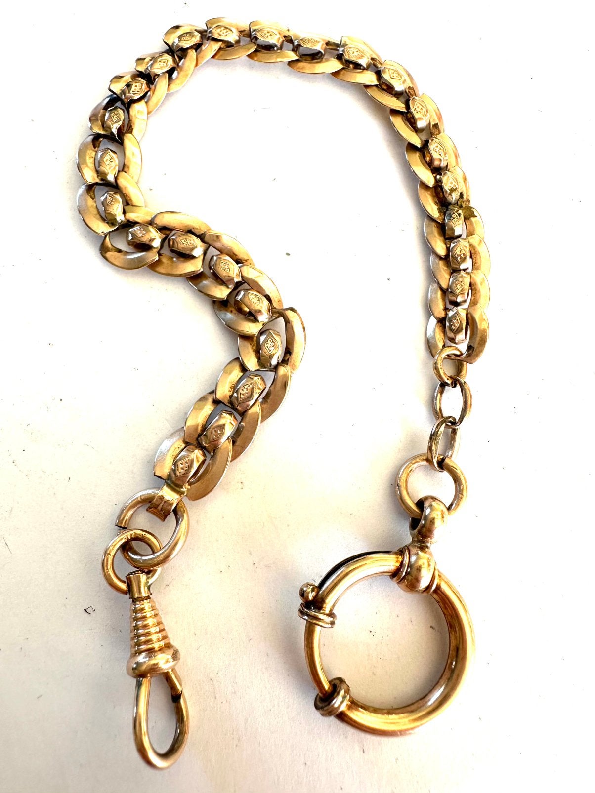 Antiek Frans rosé  double zakhorloge ketting, Sieraden, Tassen en Uiterlijk, Verzenden, Overige materialen, Overige typen, Verguld