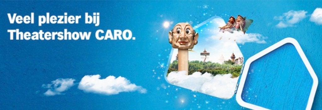 Theatershow CARO 2 tickets vouchercodes Efteling, Twee personen, Ticket of Toegangskaart