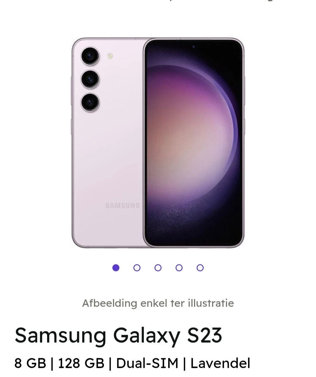 Samsung galaxy S23 gsm lavendel kleur met 8 nieuwe hoesjes, Paars, Touchscreen, Ophalen of Verzenden, Zo goed als nieuw