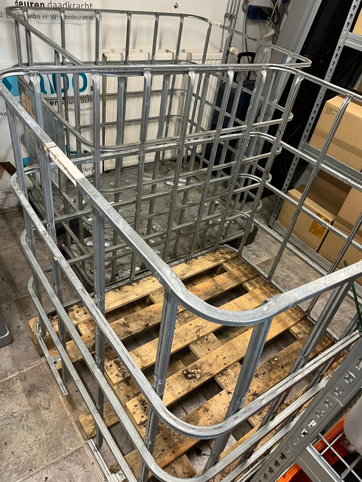 Metalen IBC kratten, Ophalen, Gebruikt, IJzer