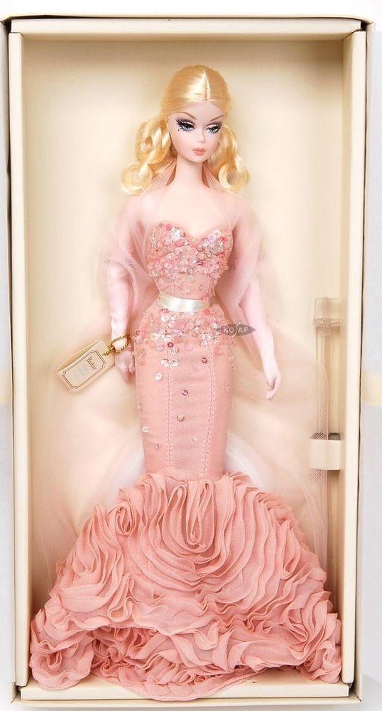 Barbie  silkstone mermaid gown in roze jurk, Ophalen of Verzenden, Nieuw, Barbie