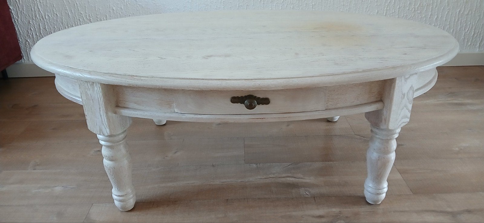 Eiken landelijke salontafel., Huis en Inrichting, Tafels | Salontafels, Ophalen, Gebruikt, 100 tot 150 cm, Eikenhout