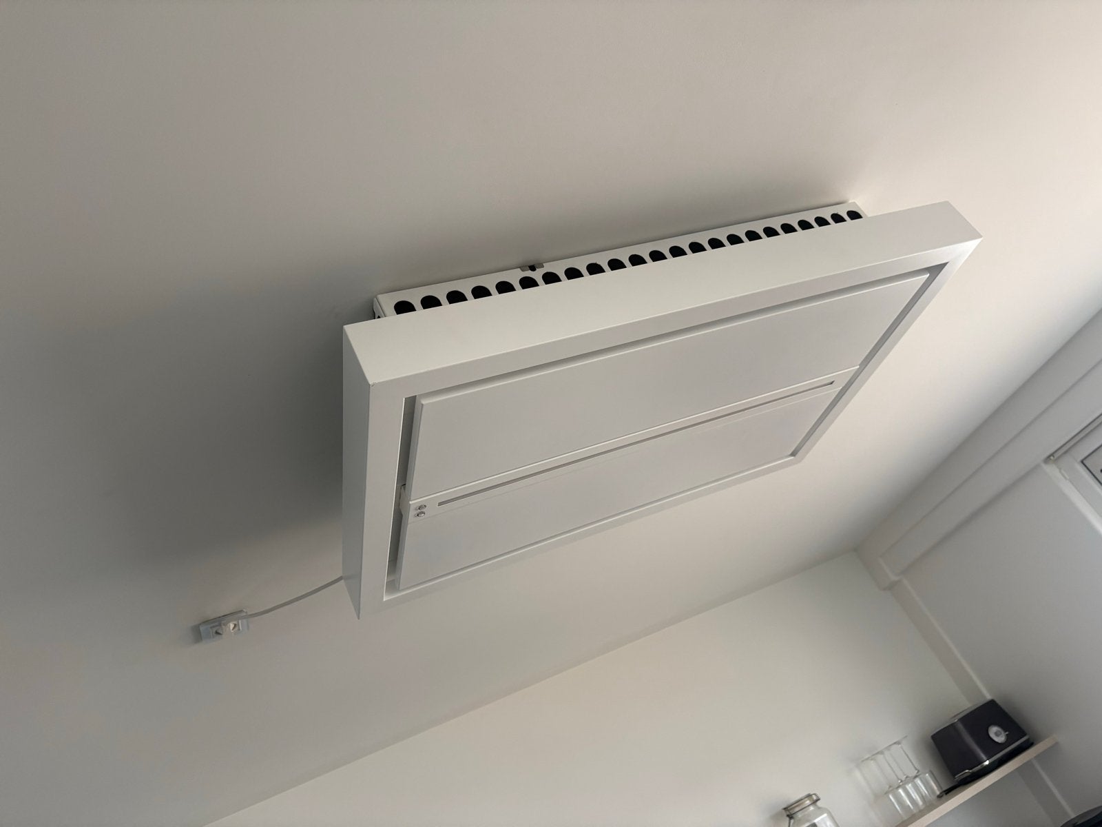 plafond afzuigkap - wit, strak design, Witgoed en Apparatuur, Ophalen, 800 m³ per uur of meer, Zo goed als nieuw, Eilandschouwkap