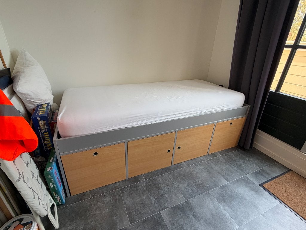 Eenpersoonsbed 90x200 cm met Auping matras en lattenbodem, Ophalen, Gebruikt, 90 cm, Eenpersoons