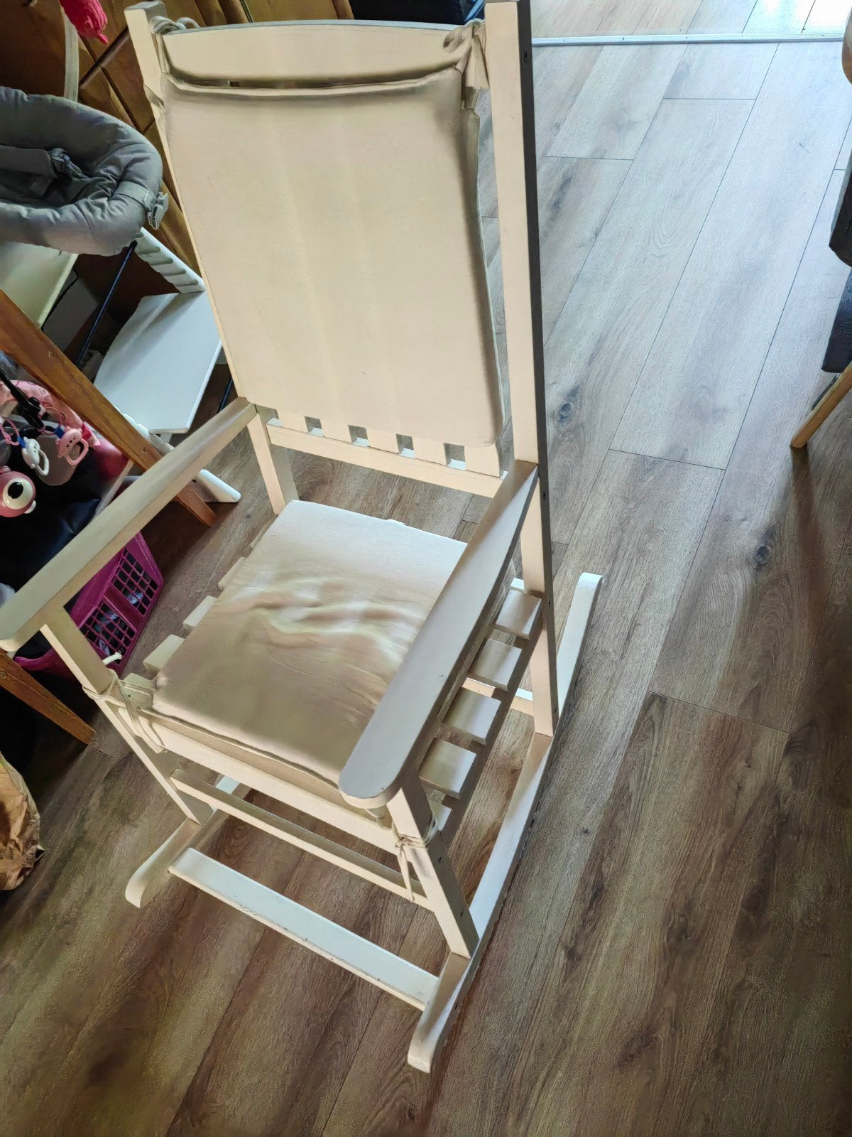 Schommelstoel, Huis en Inrichting, Stoelen, Ophalen, Gebruikt, Wit, Eén