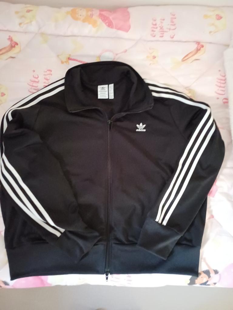 Adidas trainingsjack zwart met witte strepen, Kleding | Dames, Truien en Vesten, Adidas, Zwart, Maat 46/48 (XL) of groter, Ophalen of Verzenden
