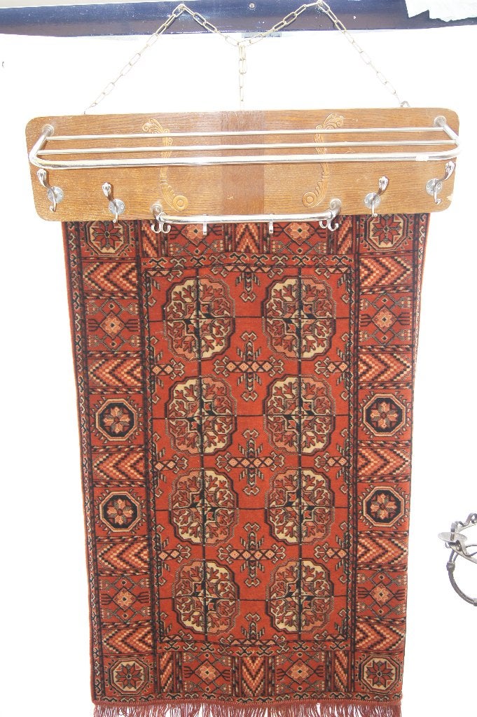 Vintage kapstok met wandkleed, Ophalen of Verzenden