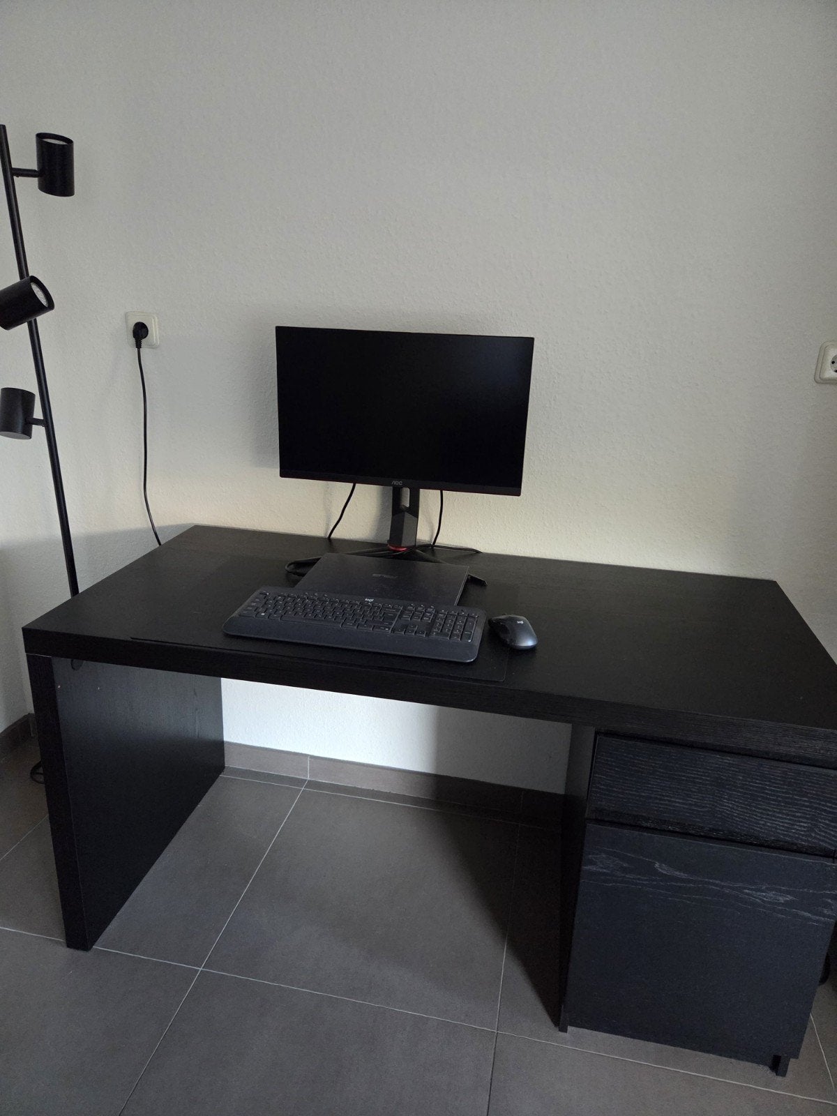 IKEA Malm bureau zwart met lades, Ophalen, Zwart, 65 cm, Zo goed als nieuw