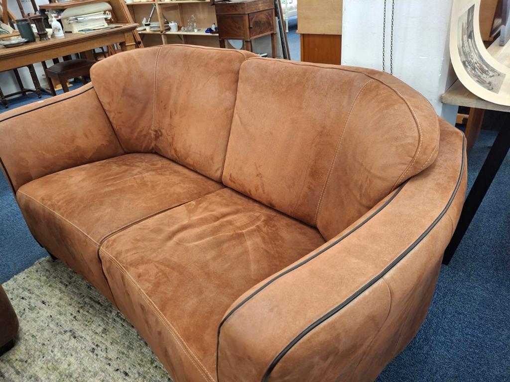 Bank cognac 150 lengte diepte 55cm diepte 40 cm, Gebruikt, Minder dan 75 cm, 150 tot 200 cm, Tweepersoons