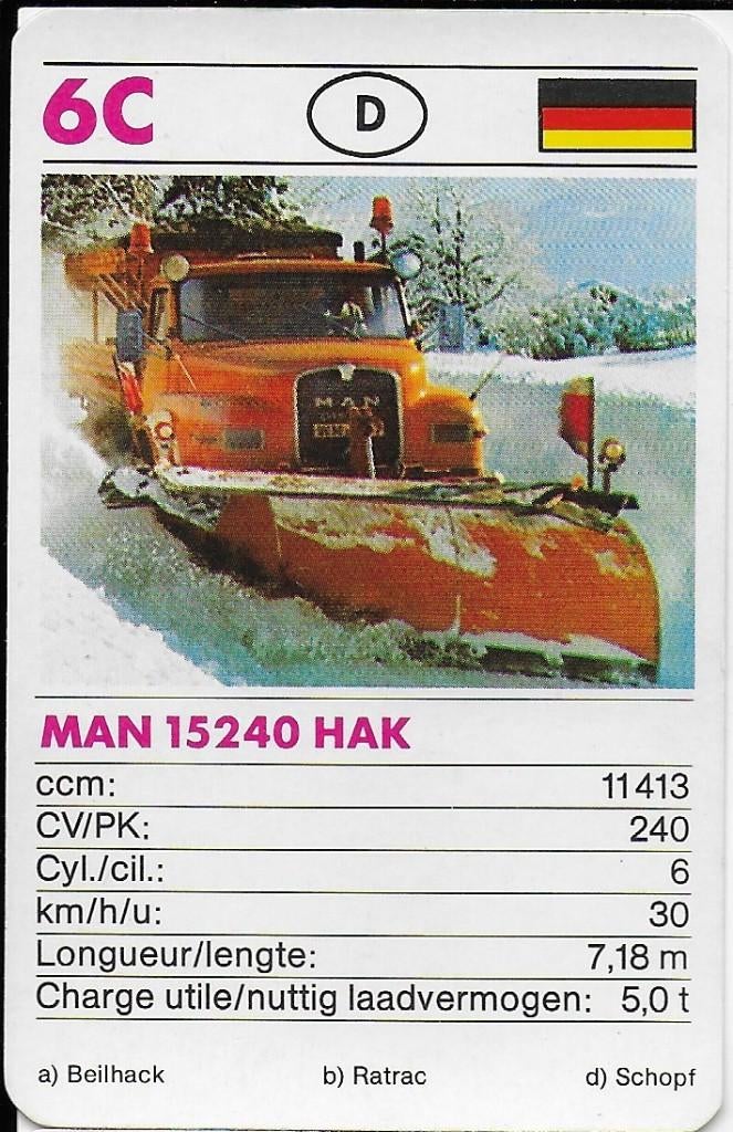 B347 autokaartje 6c man 15240 hak, Ophalen of Verzenden, Zo goed als nieuw, Auto's