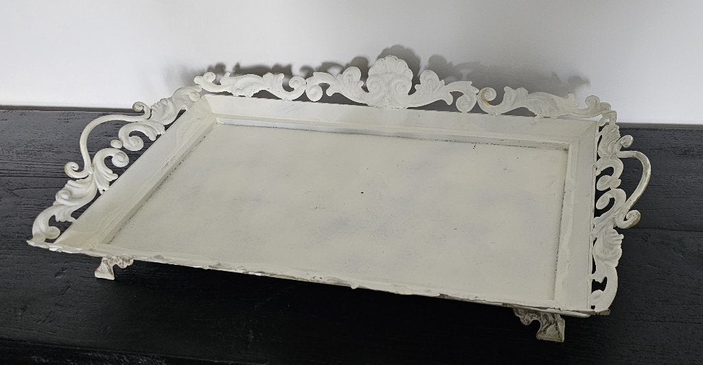 LEUK OUD BROCANT METALEN DIENBLAD, Huis en Inrichting, Ophalen of Verzenden, Gebruikt, Rechthoekig, Metaal