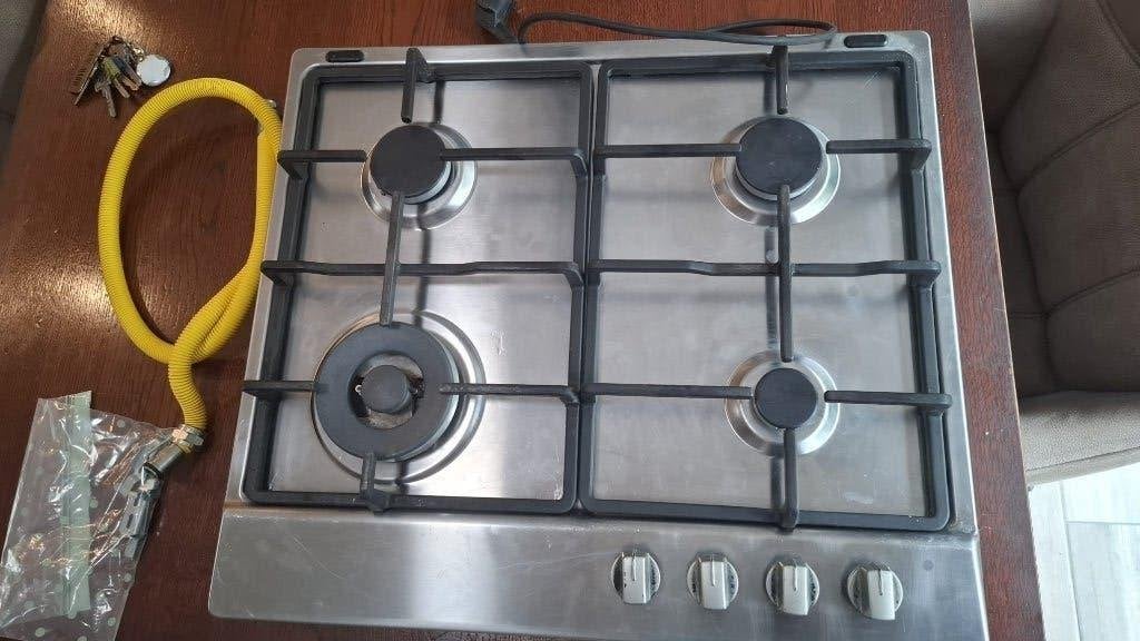 Whirlpool AKR 3711/IX gaskookplaat RVS – nette staat, Ophalen, Minder dan 85 cm, 4 kookzones, Zo goed als nieuw