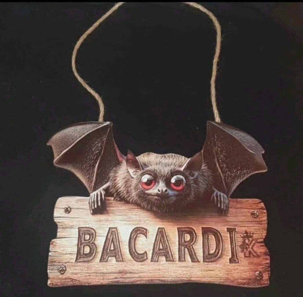 Bacardi wandbord van hout, ideaal voor de man cave, bar., Ophalen of Verzenden, Nieuw, Reclamebord