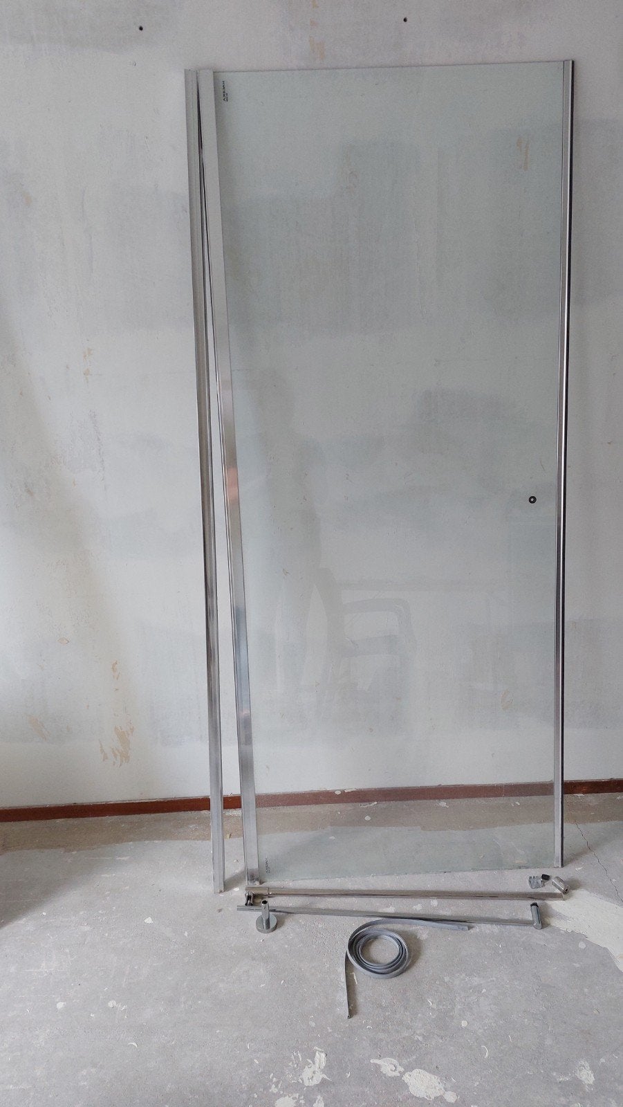 HACEKA Douchewand met steunen en toebehoren, Ophalen, Gebruikt, Rvs, Douche
