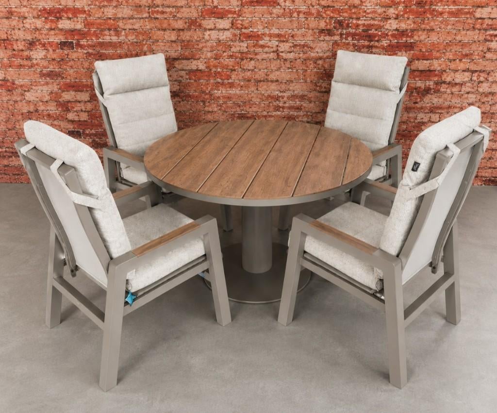 Sens Line Outdoor Valerie dining set 5 delig € 1699,-, 4 zitplaatsen, Ophalen of Verzenden, Loungeset, Stoel