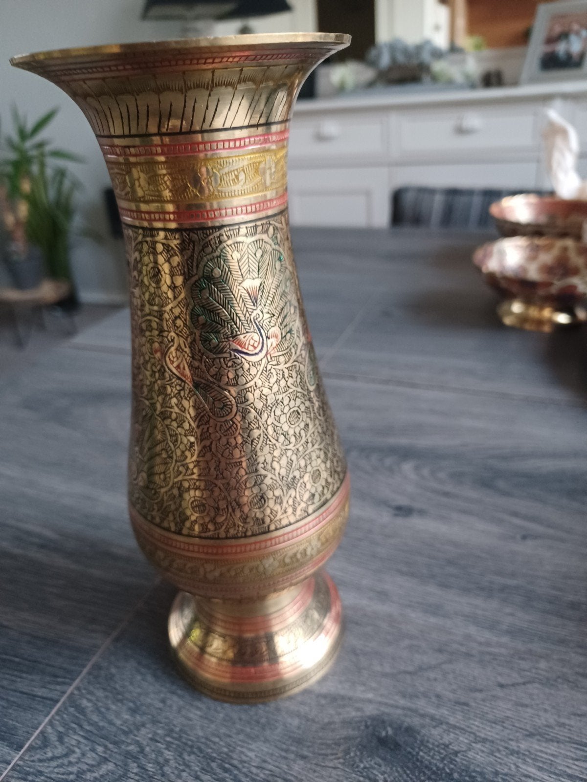 Vintage Indiase Messing Vase, Ophalen of Verzenden