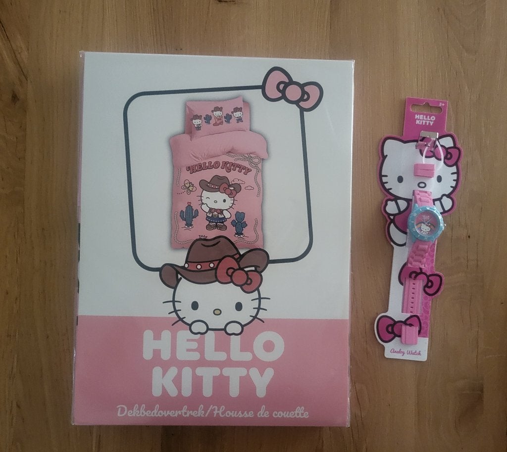 Nieuw! Hello Kitty horloge + dekbedovertrek eenpersoons, Ophalen of Verzenden, Nieuw, Roze, Meisje