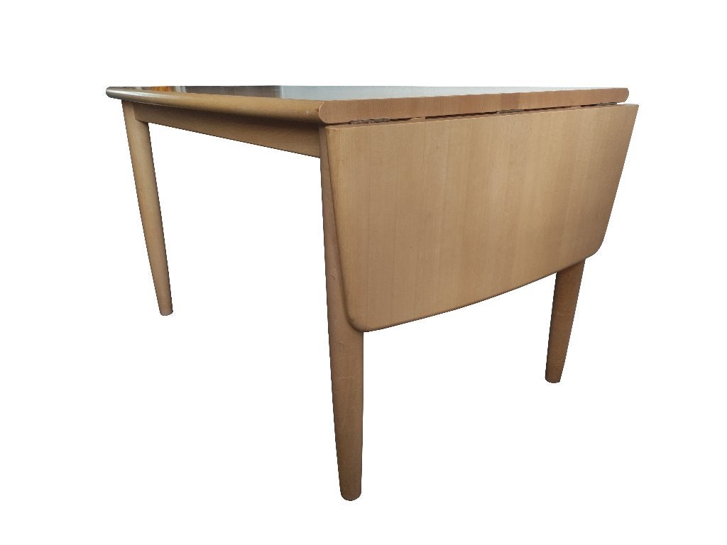 Prachtige massieve Scandinavisch design drop leaf eettafel, Huis en Inrichting, Ophalen, Gebruikt, Hout
