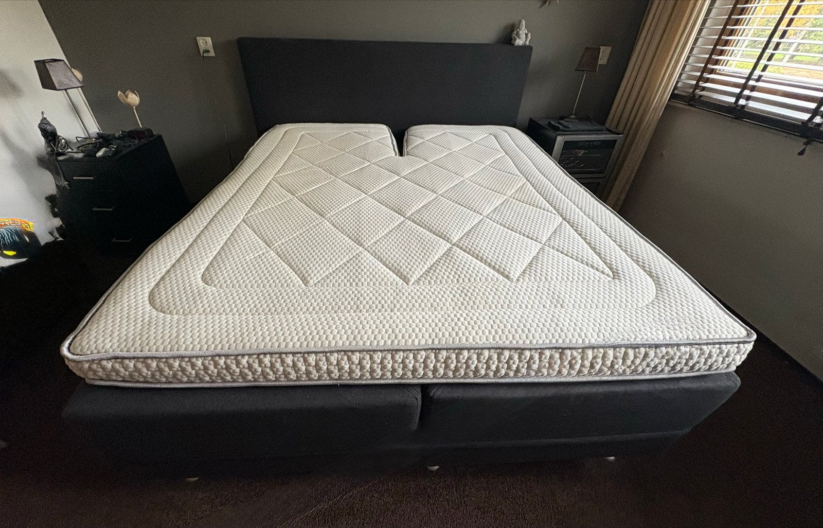 Tweepersoons boxspringbed met afstandsbediening, Ophalen, Tweepersoons, 200 cm, 160 cm