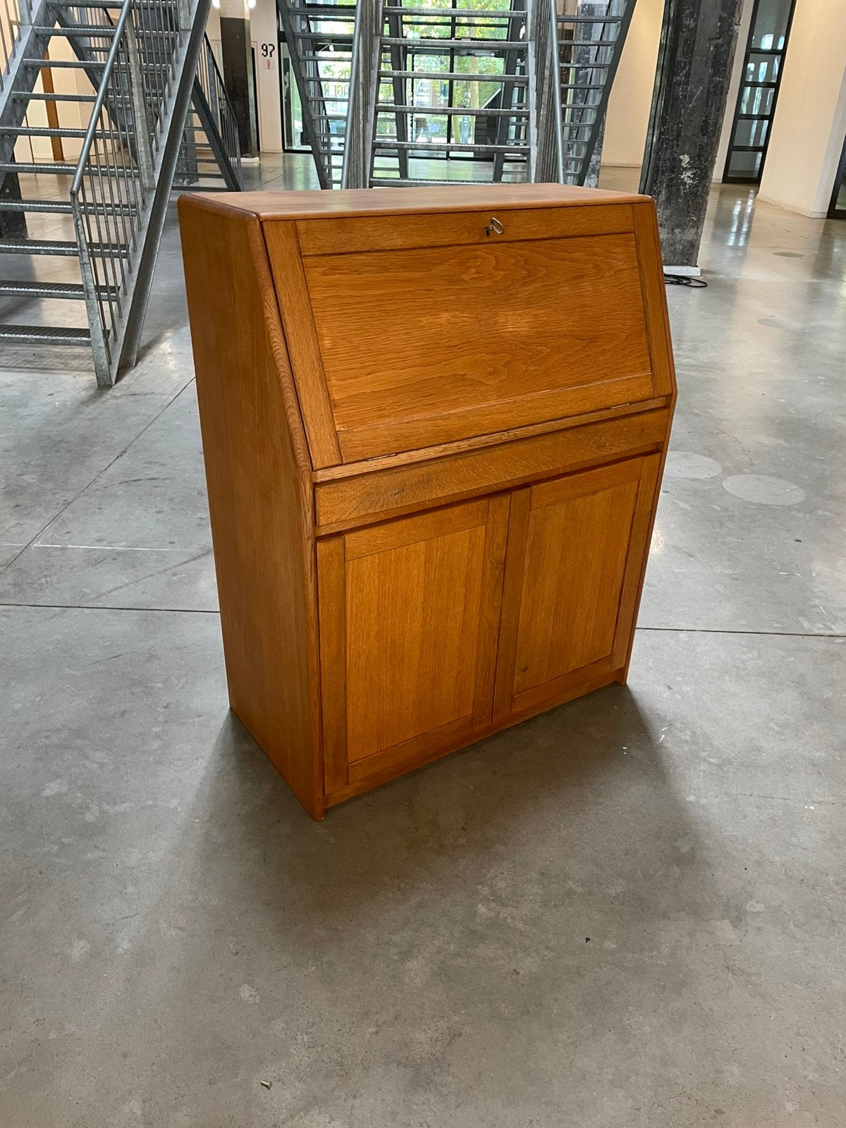 Secretaire vintage jaren 70 eikehout, Ophalen, ., Vintage, Zo goed als nieuw